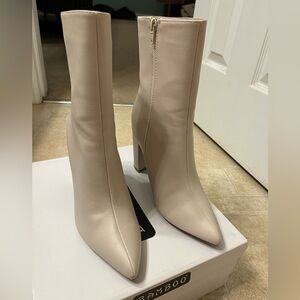 Women's Chunky Heel Pointed Toe Zipper Ankle Boots